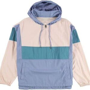 American Eagle Women's Retro Colorblock Windbreaker (Pink/Blue/Purple)